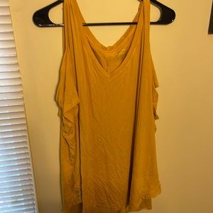 Size 26 yellow lane Bryant cold shoulder tee